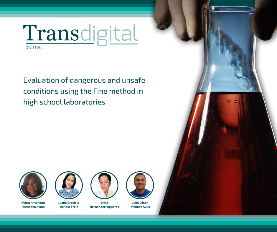 "Evaluation of dangerous and unsafe conditions using the Fine method in high school laboratories"